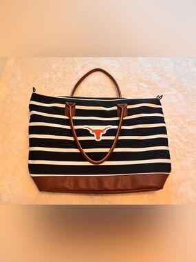 Foco Texas Longhorn tote Striped Tote in Black & Brown Like New